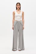 Adaia Mid Rise Wide Leg Pant in Grey Marle, view 1, Bayse Brand