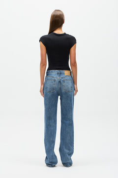 Amrita Crossover Sleeveless Bodysuit in Shadow, view 4, Bayse Brand