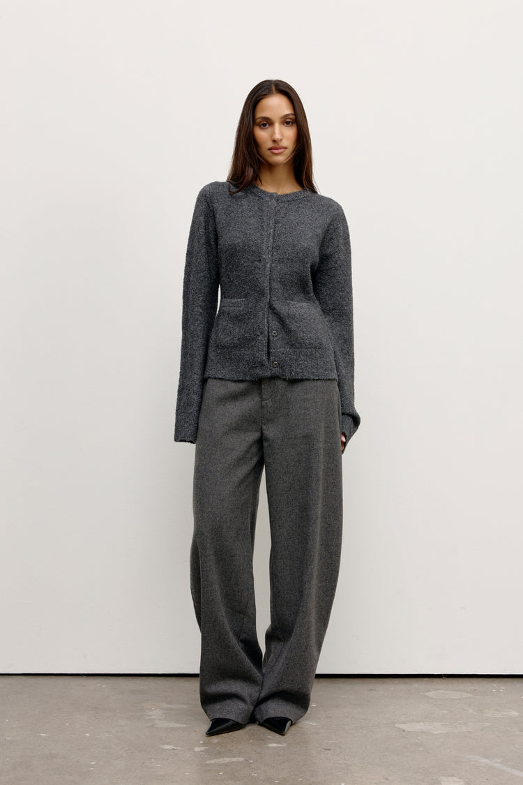 BEATRICE CARDIGAN - DARK HEATHER GREY