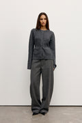 BEATRICE CARDIGAN - DARK HEATHER GREY