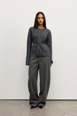 BEATRICE CARDIGAN - DARK HEATHER GREY