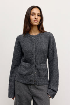 BEATRICE CARDIGAN - DARK HEATHER GREY