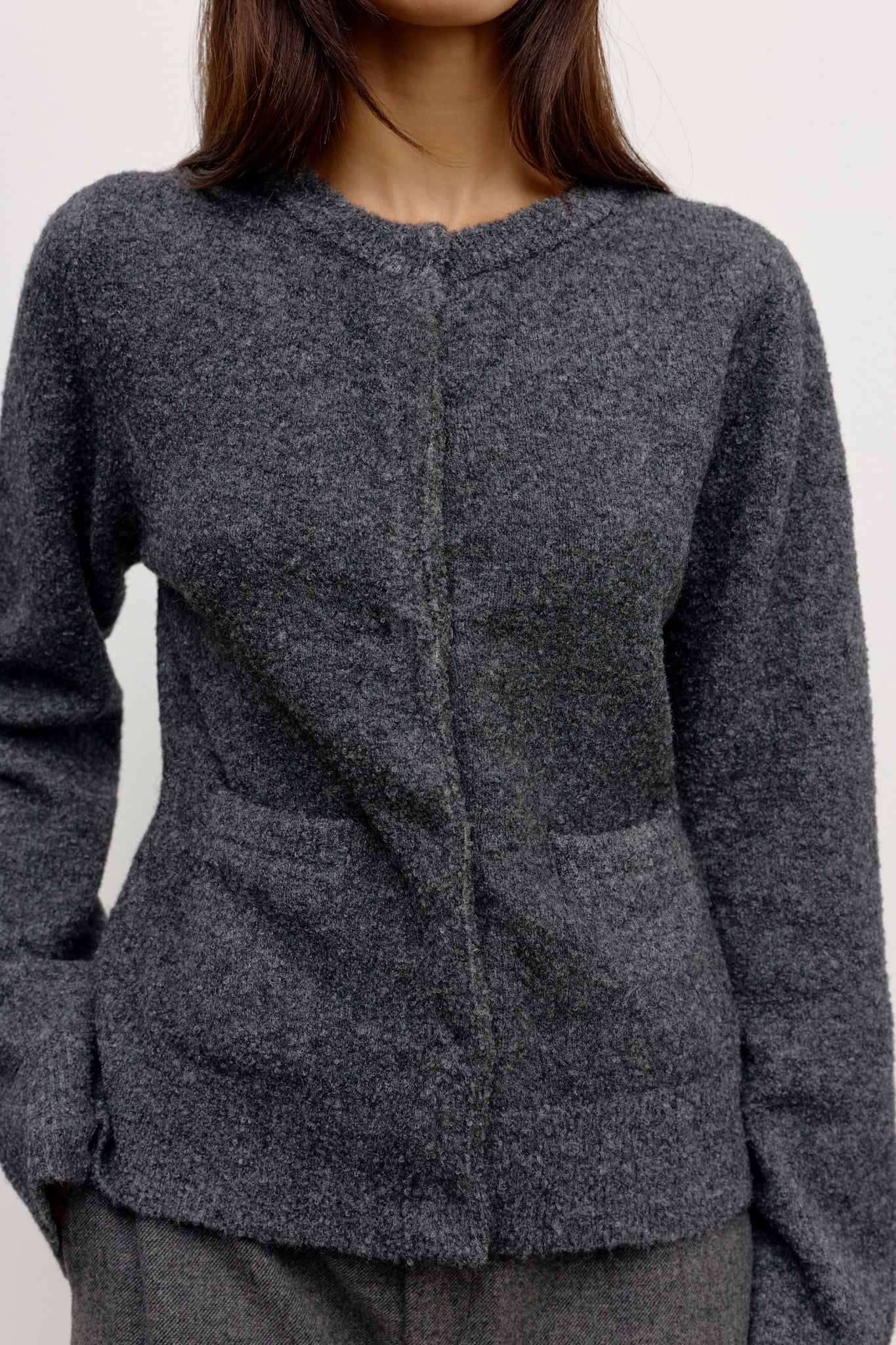 BEATRICE CARDIGAN - DARK HEATHER GREY