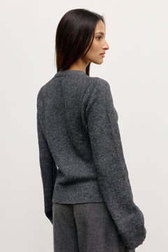 BEATRICE CARDIGAN - DARK HEATHER GREY