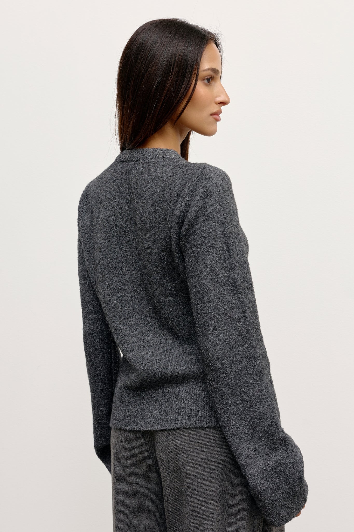 BEATRICE CARDIGAN - DARK HEATHER GREY