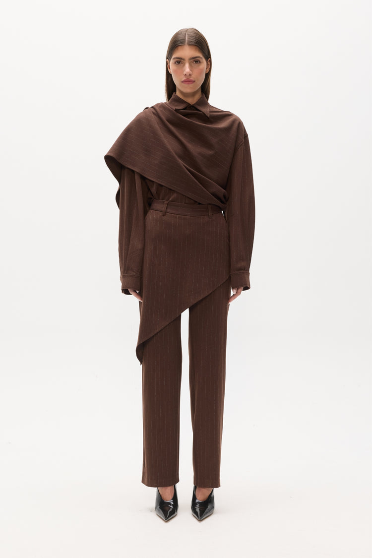 BLAISE PANT - BROWN PINSTRIPE