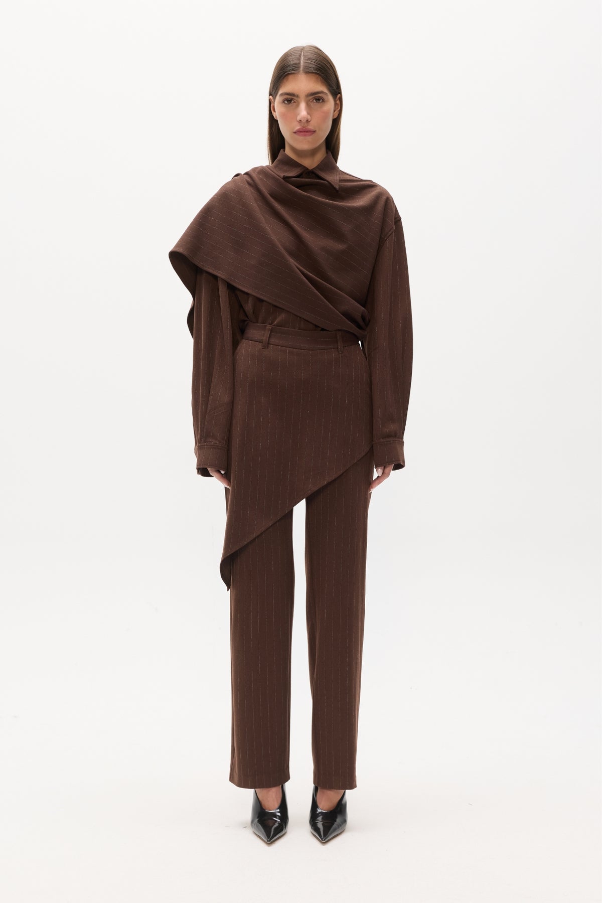 BLAISE PANT - BROWN PINSTRIPE