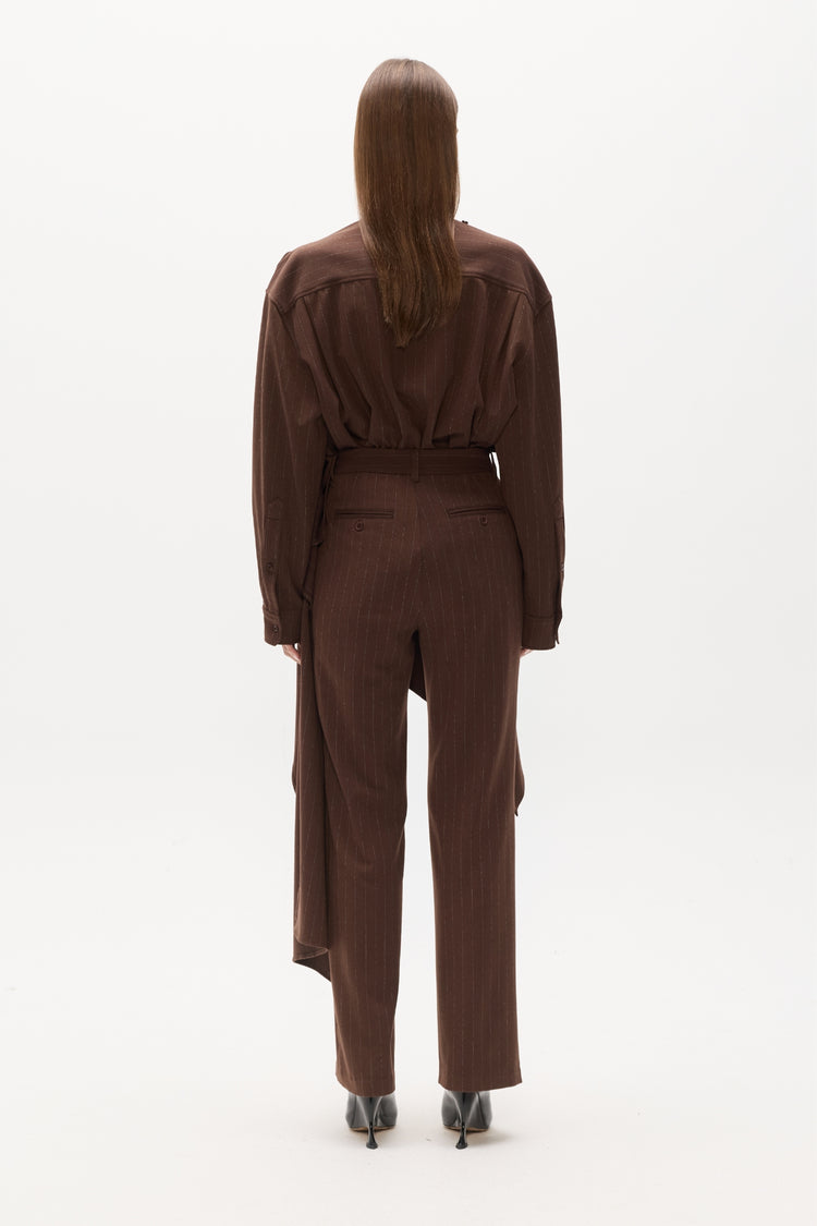 BLAISE PANT - BROWN PINSTRIPE