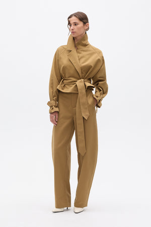 BRIAR CROPPED TRENCH - KHAKI