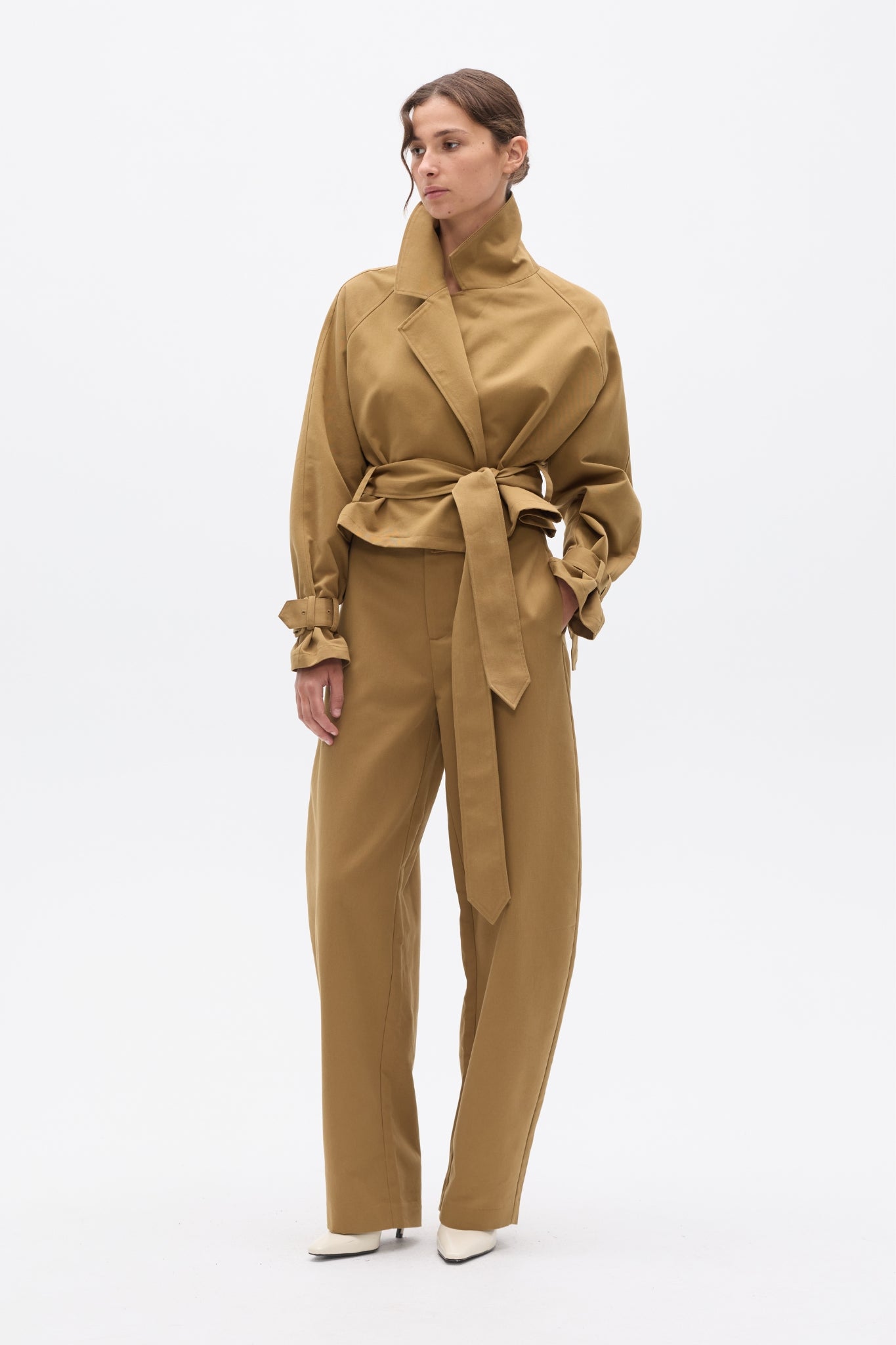BRIAR CROPPED TRENCH - KHAKI