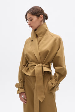 BRIAR CROPPED TRENCH - KHAKI