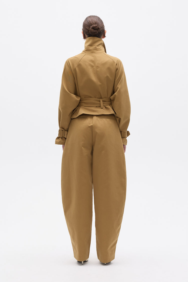 BRIAR CROPPED TRENCH - KHAKI
