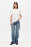 Bella Relaxed Crew Neck T-Shirt in Ivory, view 1, Bayse Brand