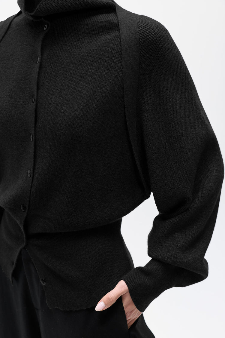 VIOLETTE KNIT CARDIGAN - BLACK