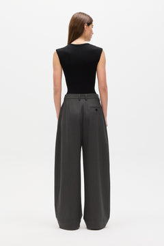 Blake High Rise Wide Leg Pant in Charcoal, view 5, Bayse Brand