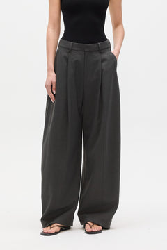 Blake High Rise Wide Leg Pant in Charcoal, view 2, Bayse Brand
