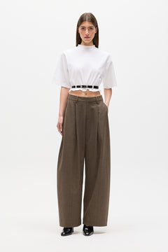 Blake High Rise Wide Leg Pant in Chimney, view 2, Bayse Brand