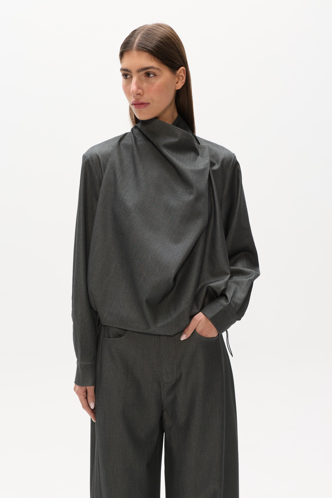 BLYTHE TOP - CHARCOAL