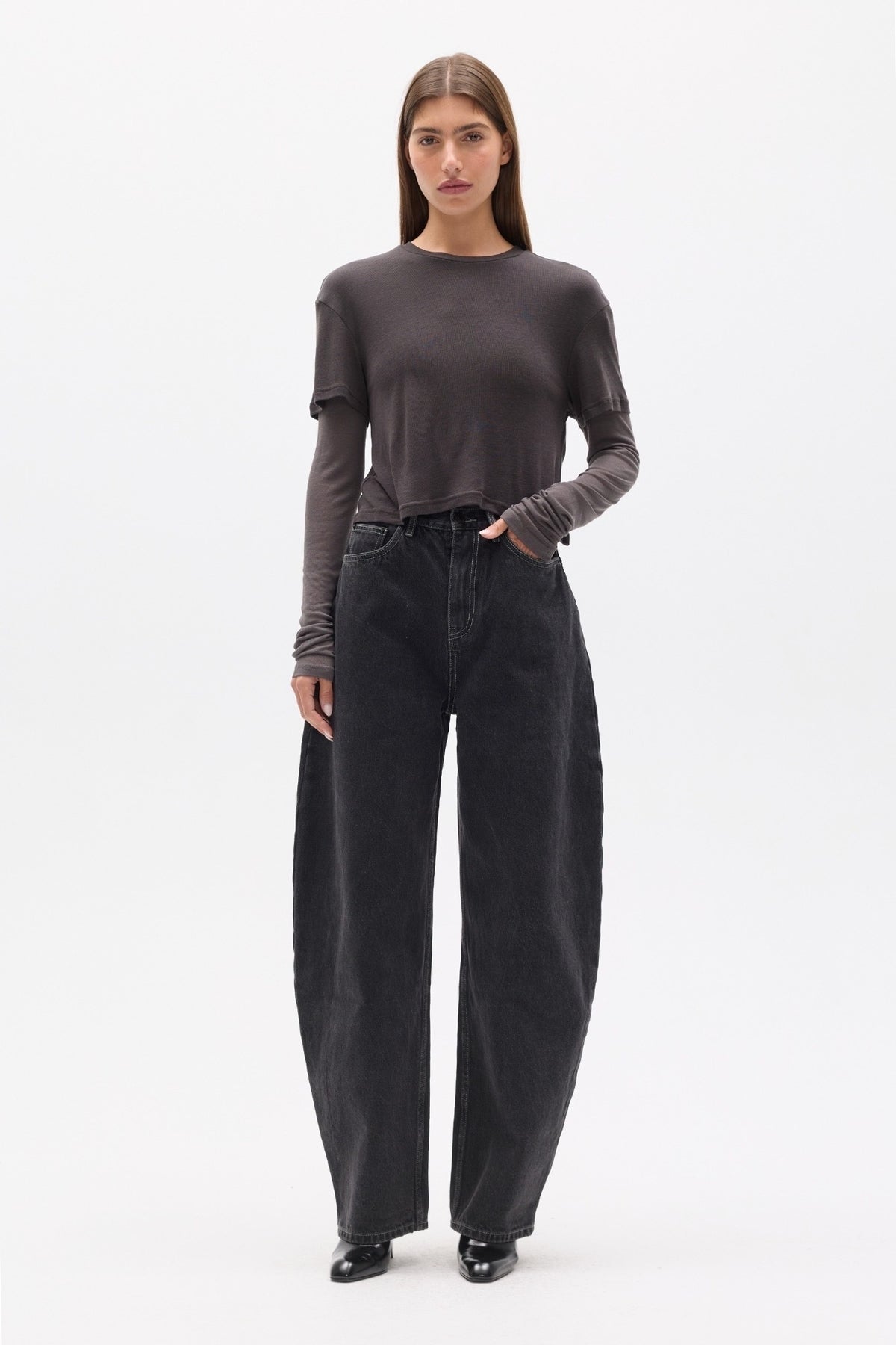 CALENIA TOP - DARK GREY