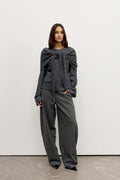 CAPE SCARF - DARK HEATHER GREY