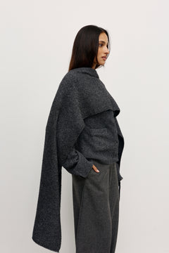 CAPE SCARF - DARK HEATHER GREY