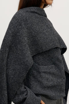 CAPE SCARF - DARK HEATHER GREY