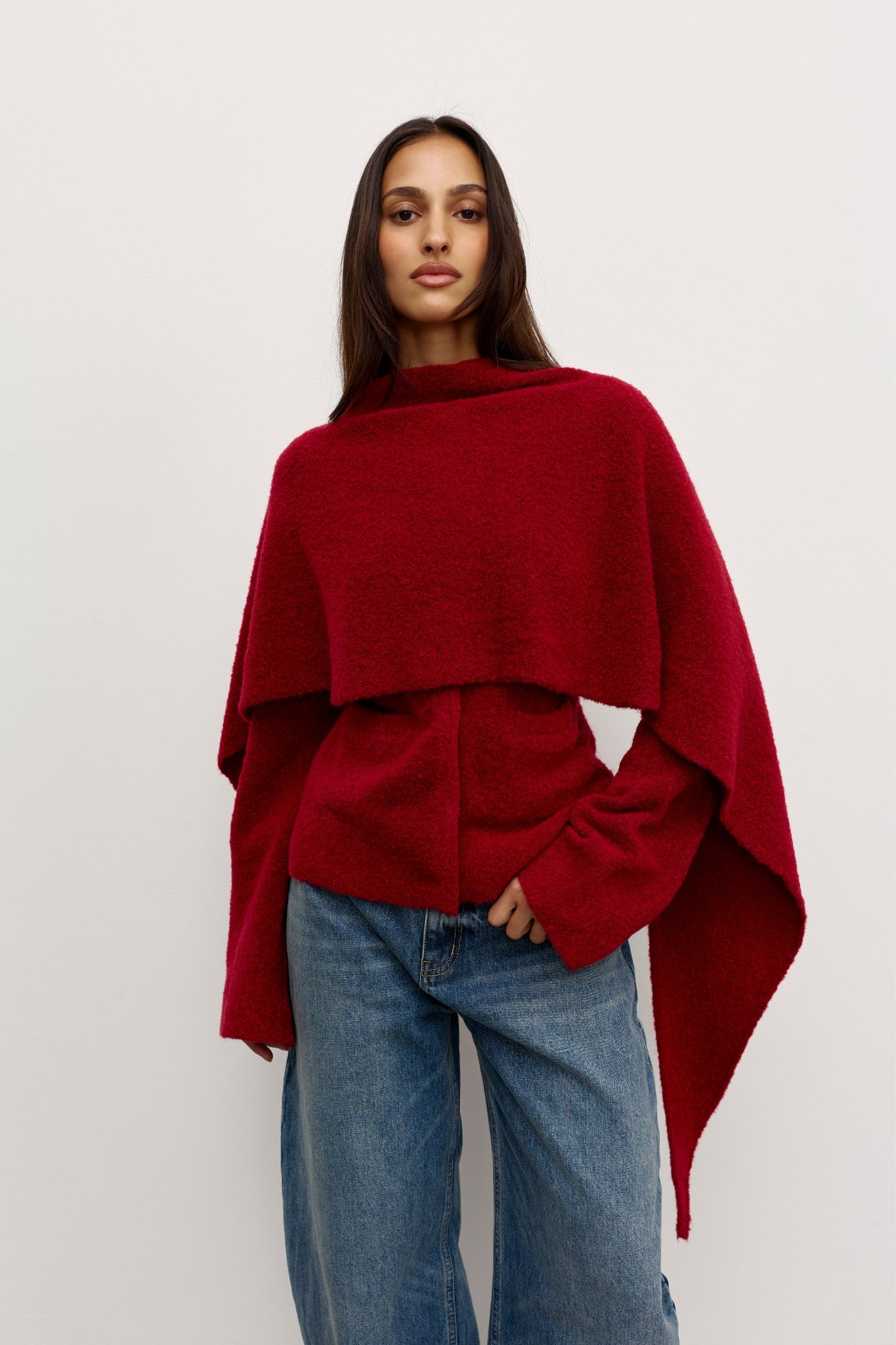 CAPE SCARF - RED