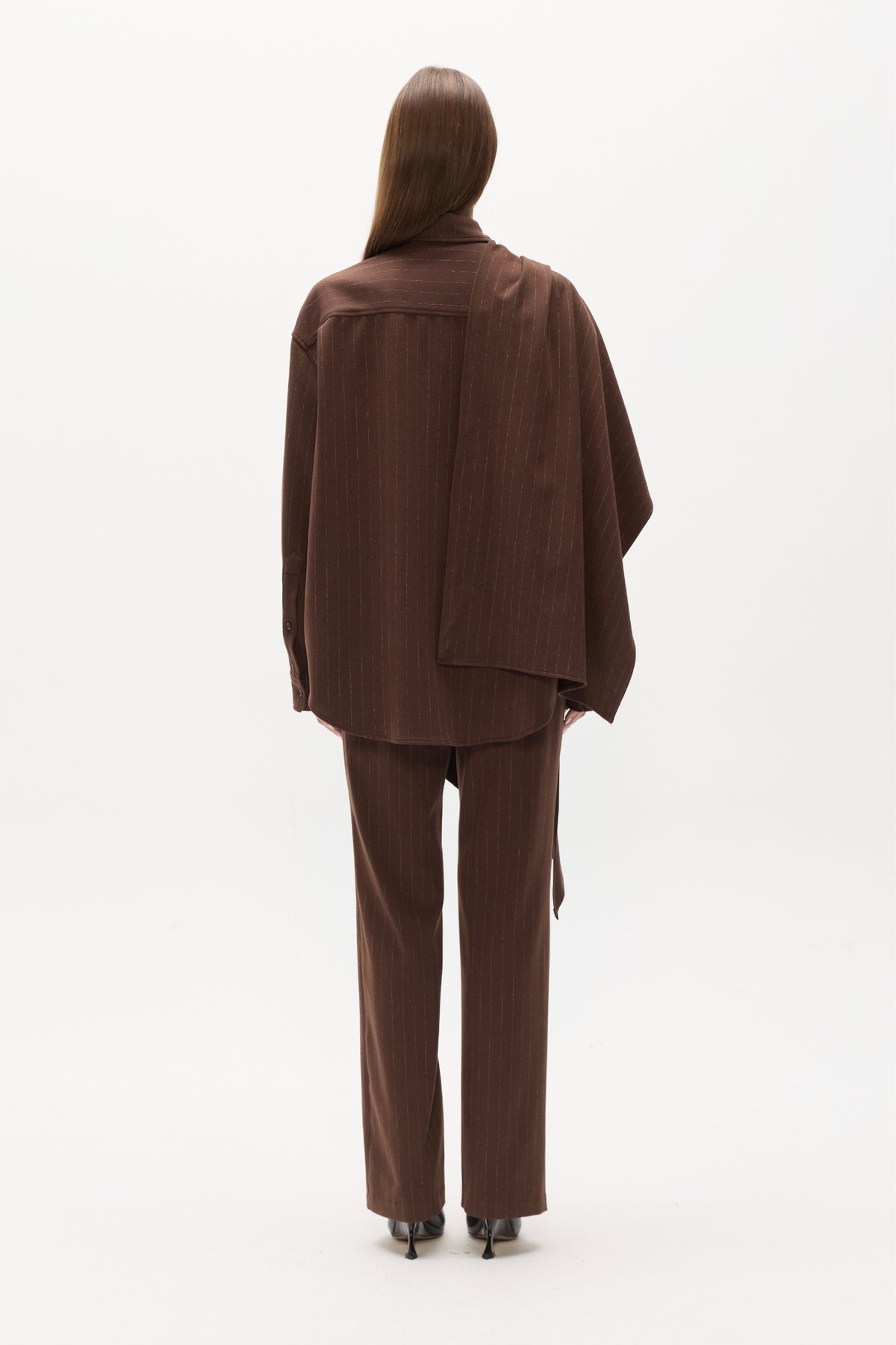 COVA SHIRT - BROWN PINSTRIPE