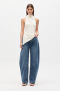 Cherry Cowl Neck Halter Top in Ivory, view 1, Bayse Brand