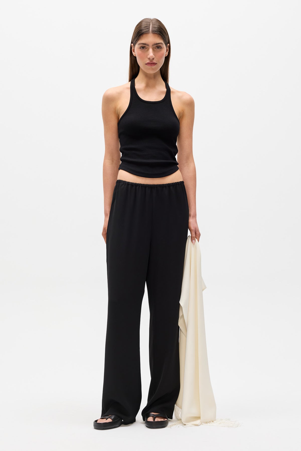 CINDY RACER BACK TANK - BLACK