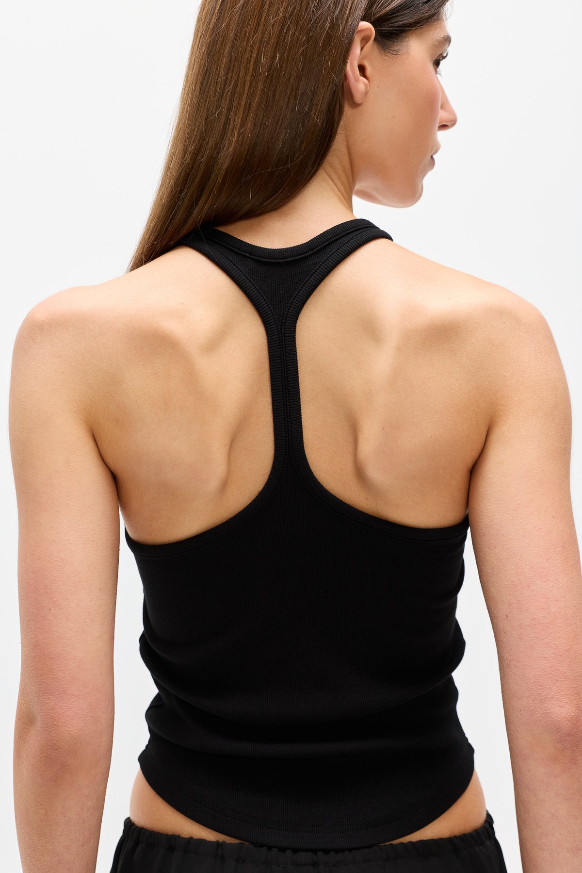 CINDY RACER BACK TANK - BLACK
