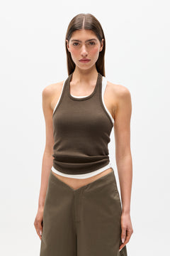 CINDY RACER BACK TANK - CAROB