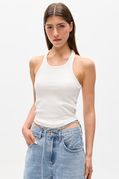 CINDY RACER BACK TANK  - WHITE