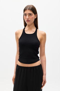 CINDY RACER BACK TANK - BLACK