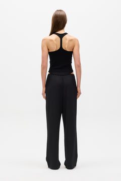 CINDY RACER BACK TANK - BLACK
