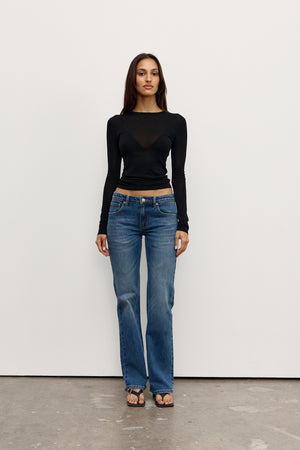 DOLLIE STRETCH BOOTLEG JEAN - BLUE HAZE
