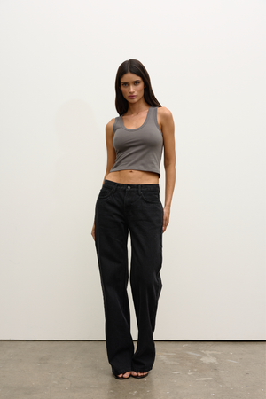 AVERY MID RISE JEAN - BACKSTAGE BLACK