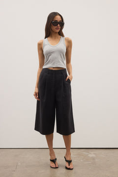 Alex Longline Tailored Short in Black, view 1, Bayse Brand