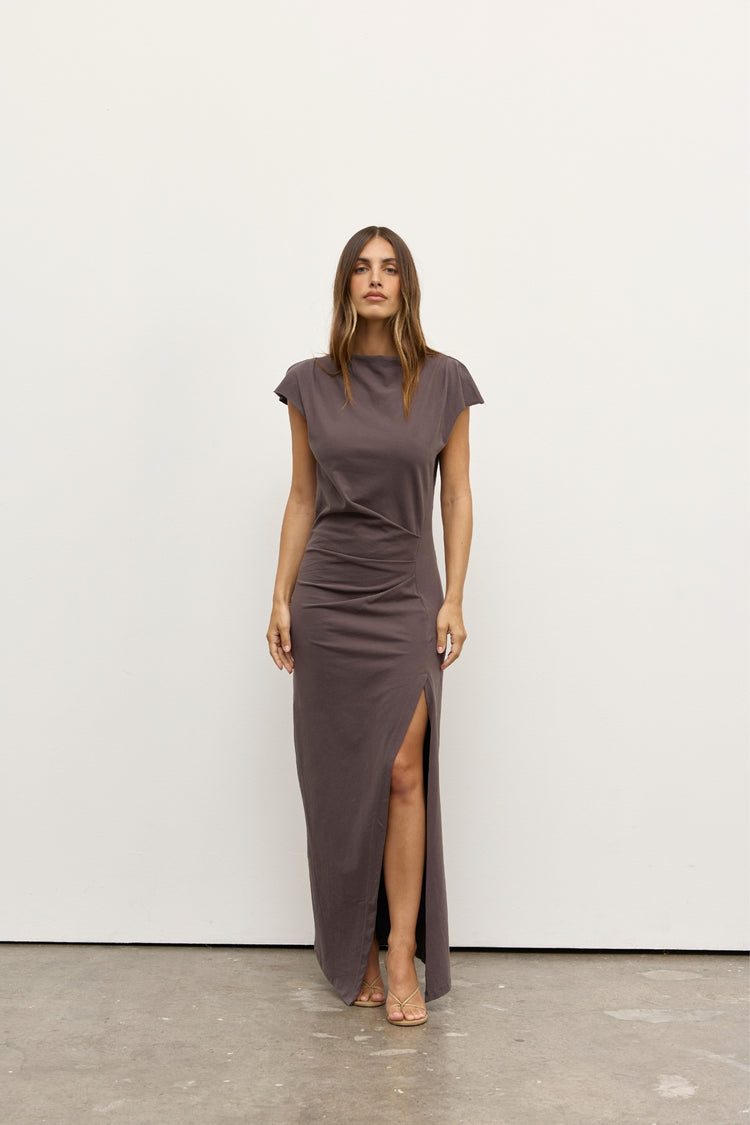 ELIANA MAXI DRESS - CHARCOAL