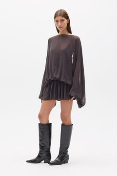 EVARIEL MINI DRESS - TRUFFLE