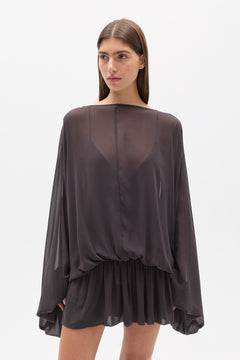 EVARIEL MINI DRESS - TRUFFLE
