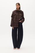 Vaughn Oversized Cape Shirt Set in Plaid, view 1, Bayse Brand