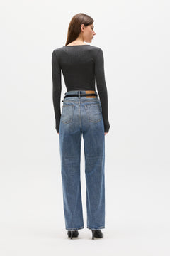 LARA BODYSUIT - DARK HEATHER GREY