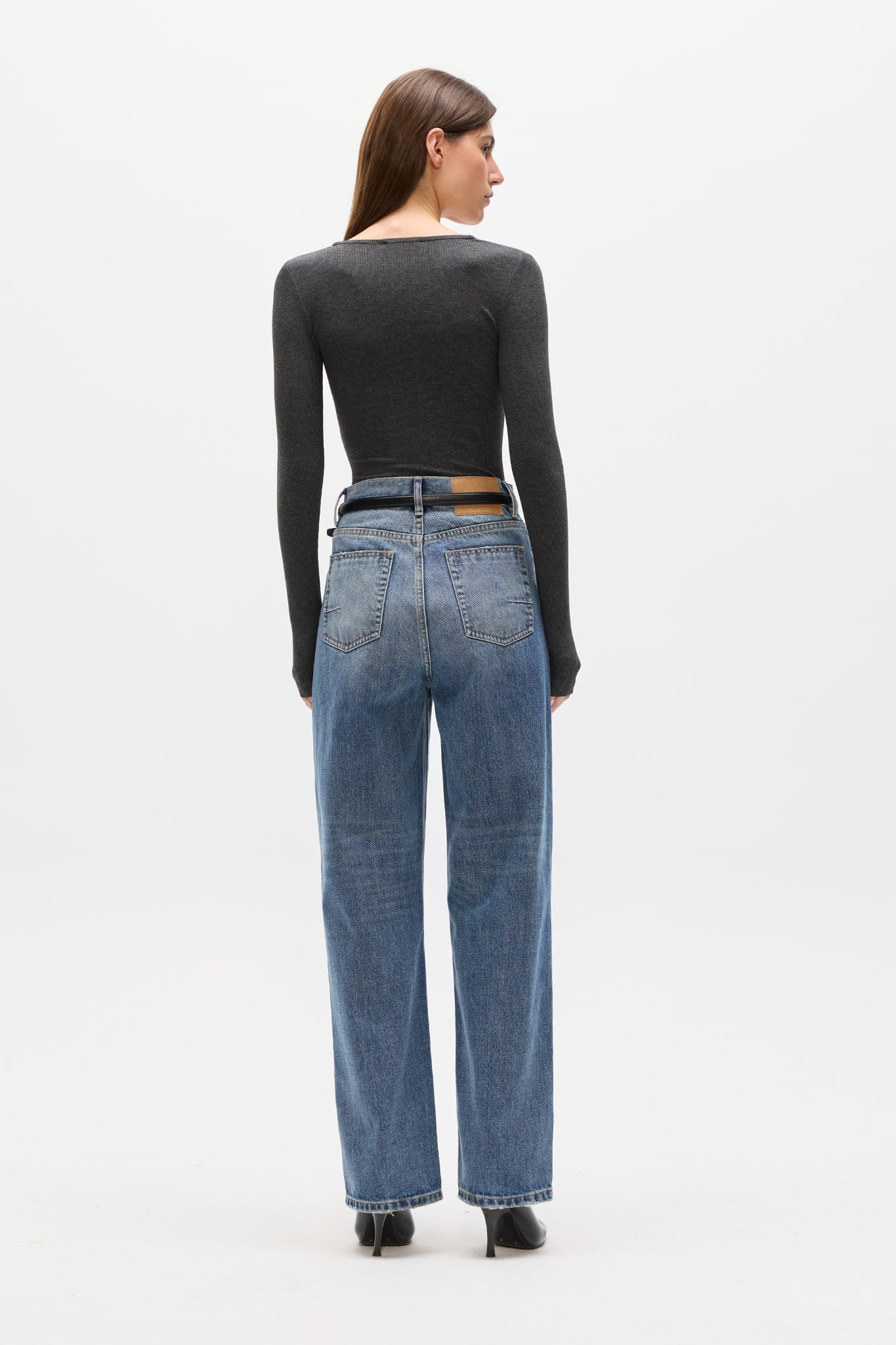 LARA BODYSUIT - DARK HEATHER GREY