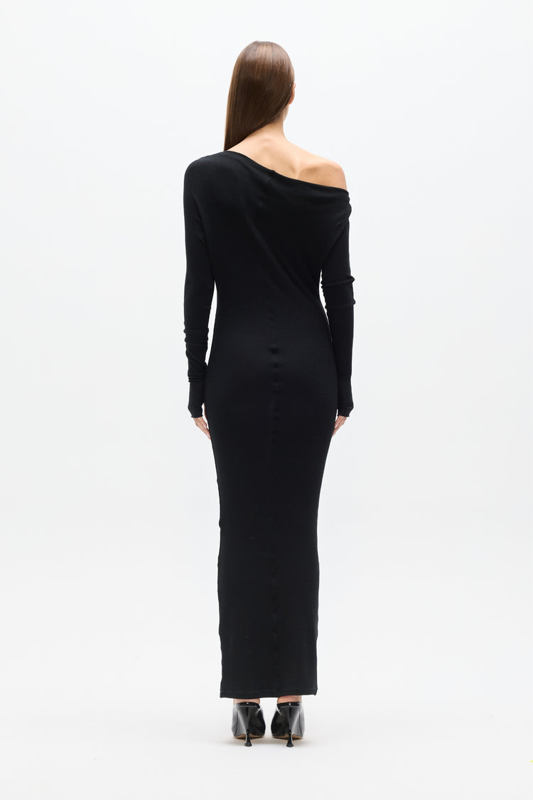 GISELLE KNIT MAXI DRESS - BLACK