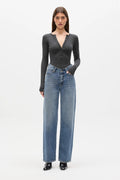 LARA BODYSUIT - DARK HEATHER GREY