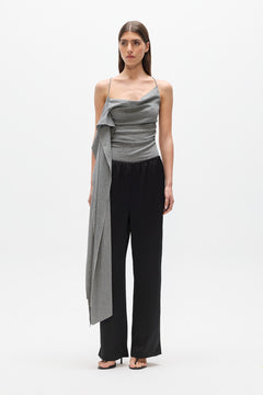 Enle Low Rise Straight Leg Pant in Black, view 1, Bayse Brand