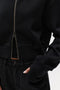 FLORENCE KNIT ZIP THROUGH - BLACK