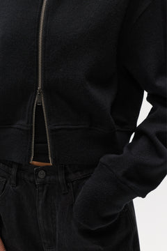 FLORENCE KNIT ZIP THROUGH - BLACK