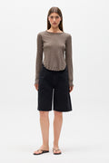 FREYA LONG SLEEVE TEE - GREY